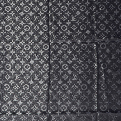 Louis Vuitton Silk Lurex Wool Monogram Shine Shawl Black 4 of 5