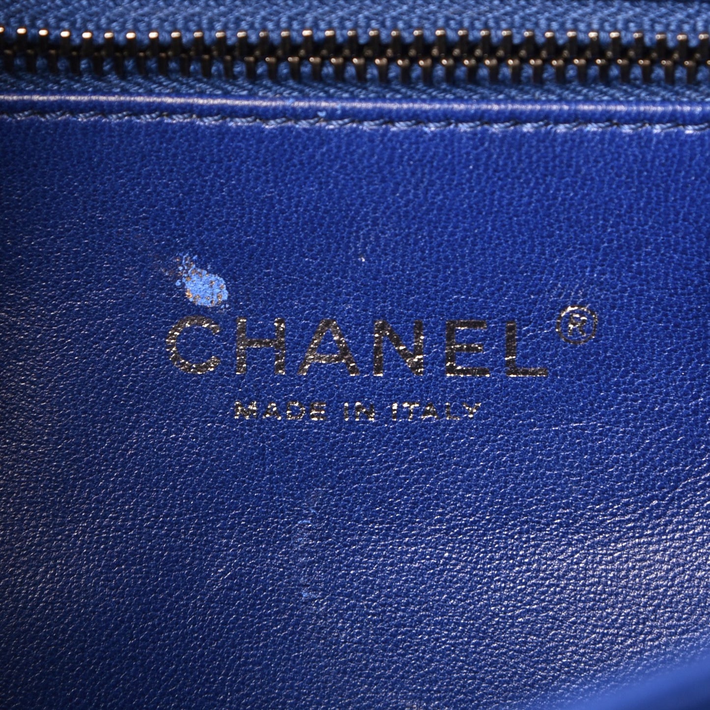 Lizard Lambskin Quilted Large Perfect Edge Flap Blue