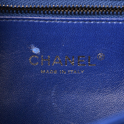 Chanel Lizard Lambskin Quilted Large Perfect Edge Flap Blue 6 of 11