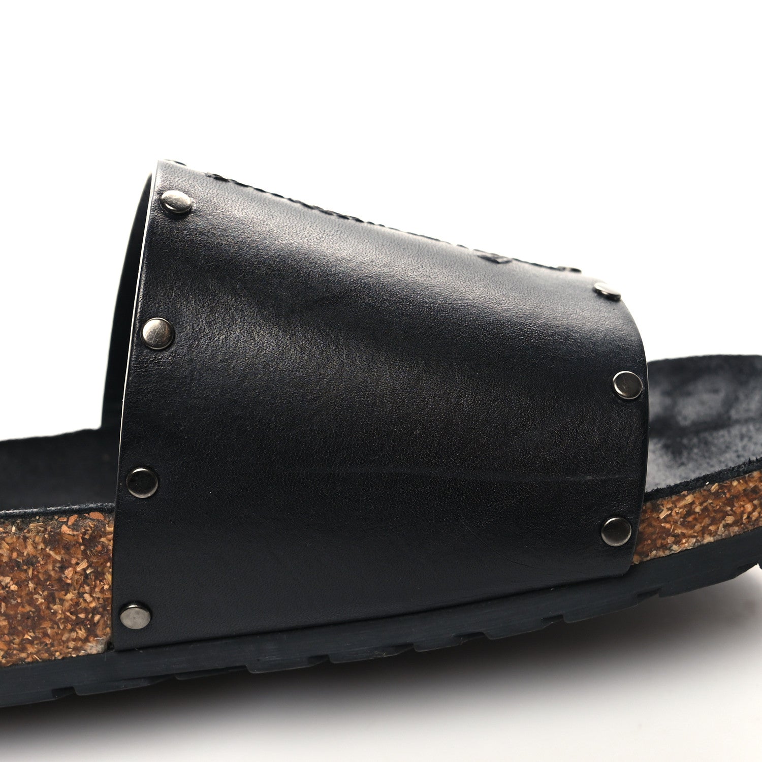 Saint Laurent Calfskin Studded Mens Jimmy Slides 42 Black 9 of 11