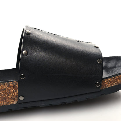 Saint Laurent Calfskin Studded Mens Jimmy Slides 42 Black 9 of 11