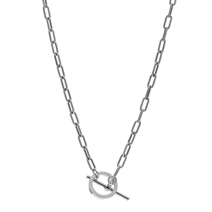 Hermes Sterling Silver Chain Toggle Necklace 1 of 6