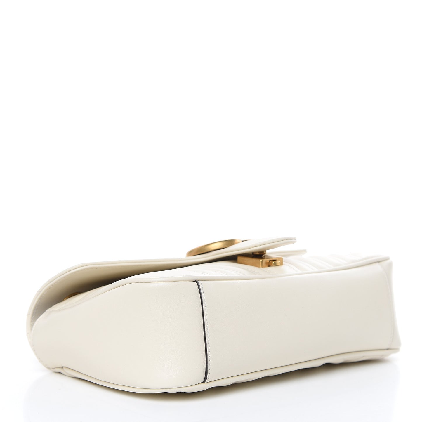 Calfskin Matelasse Small GG Marmont Shoulder Bag White