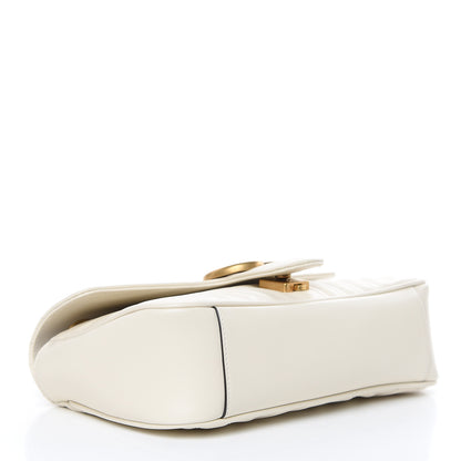 Gucci Calfskin Matelasse Small GG Marmont Shoulder Bag White 4 of 9