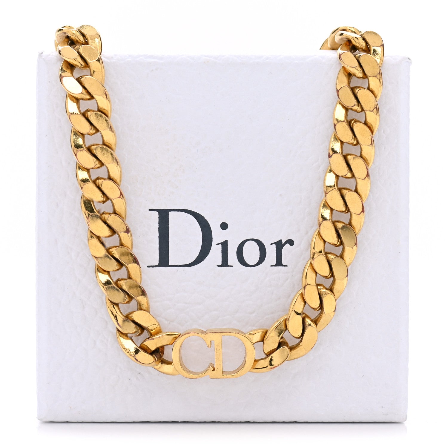 Christian Dior Metal CD Choker Necklace Gold 6 of 6
