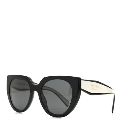 Prada Acetate Sunglasses SPR 14W Black White 1 of 7