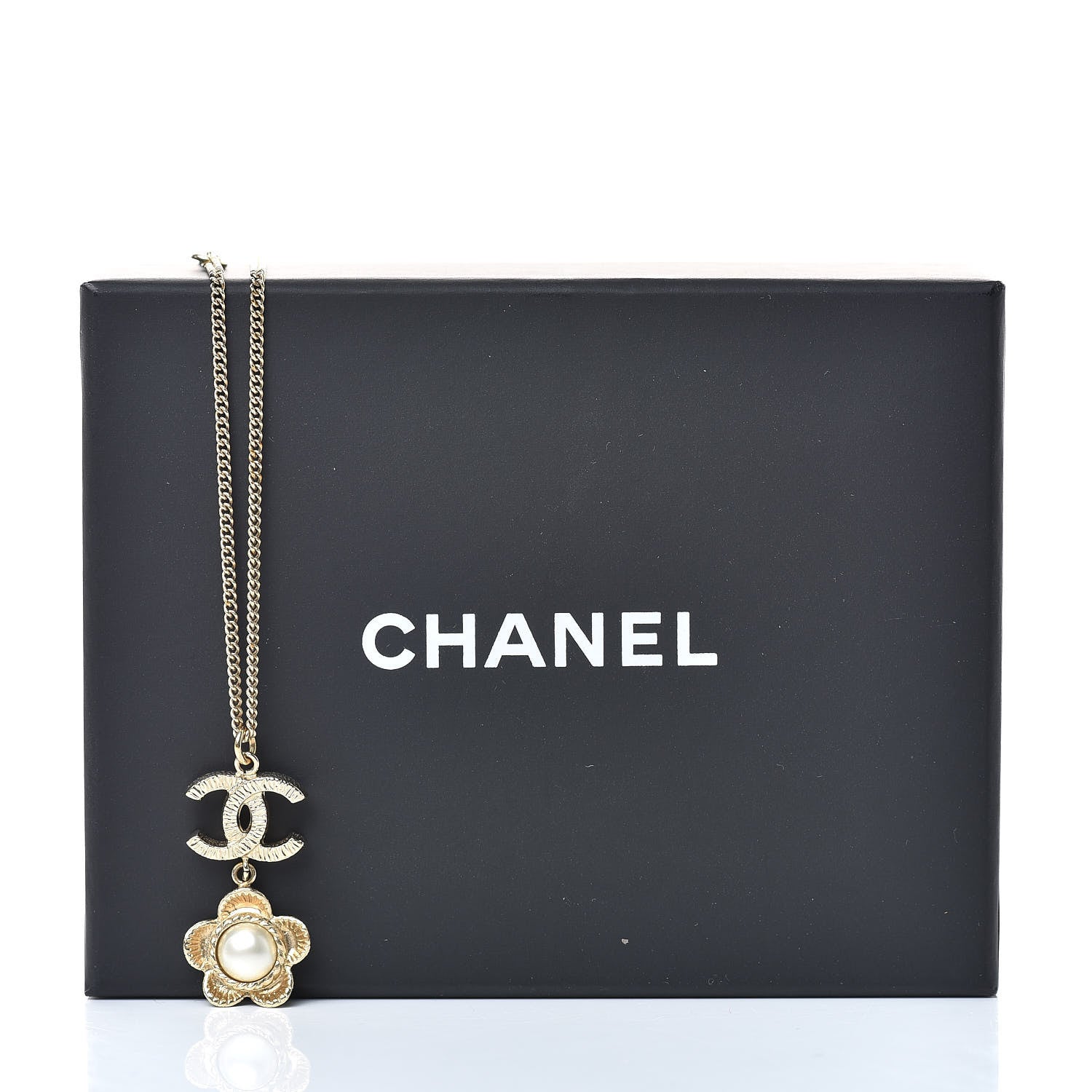 Chanel Pearl CC Camellia Pendant Necklace Gold 4 of 4