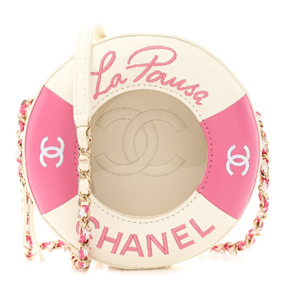 Chanel Lambskin Coco Lifesaver Round Bag Pink White 1 of 11
