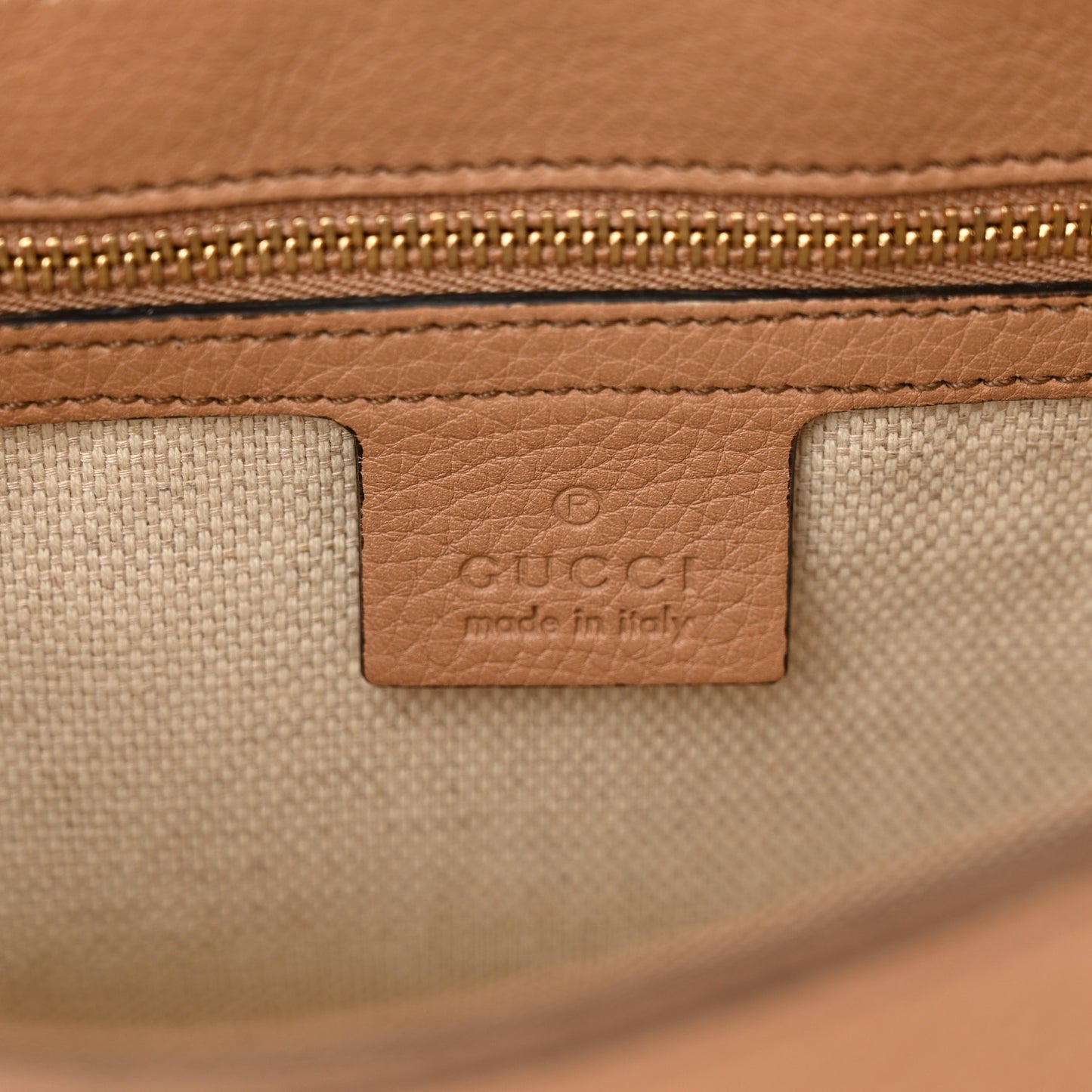 Pebbled Calfskin Medium Soho Flap Crossbody Camelia