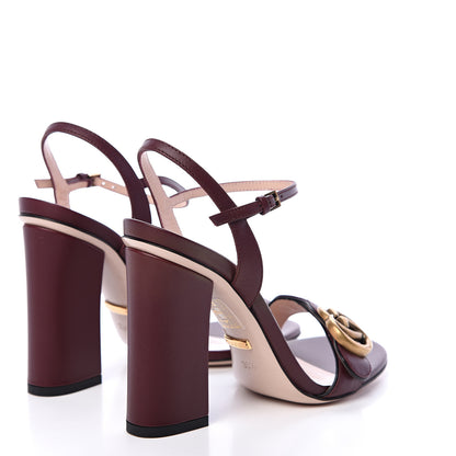 Gucci Lifford Calfskin GG Marmont Ankle Wrap 105mm Sandals 35.5 Vintage Bordeaux 4 of 8