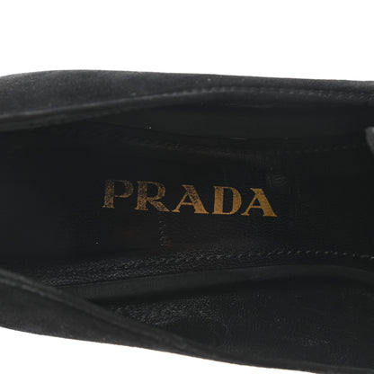 Prada Suede Kiltie 110 Platform Pumps 37 Black 7 of 8
