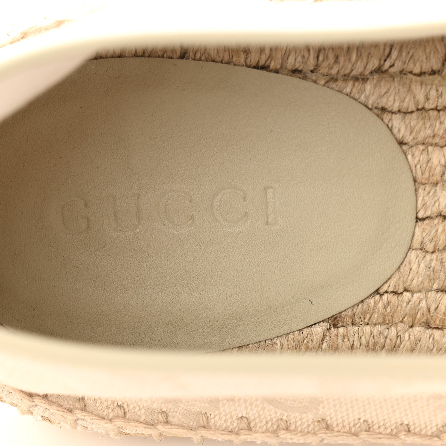 Gucci Washed Cotton Miro Soft Calfskin GG Monogram Mens Espadrilles 9 White Mystic White 6 of 10
