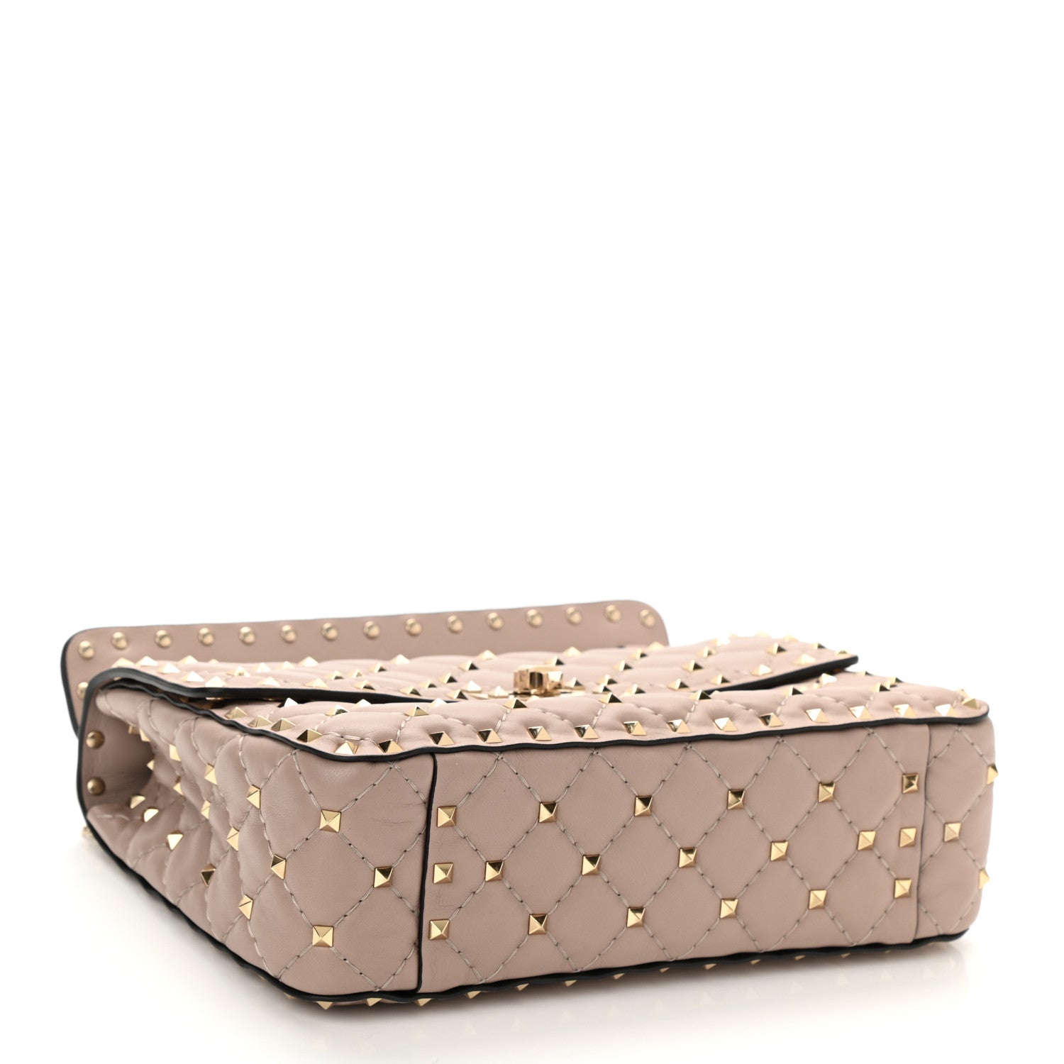 Valentino Garavani Lambskin Medium Rockstud Spike Shoulder Bag Poudre 4 of 7