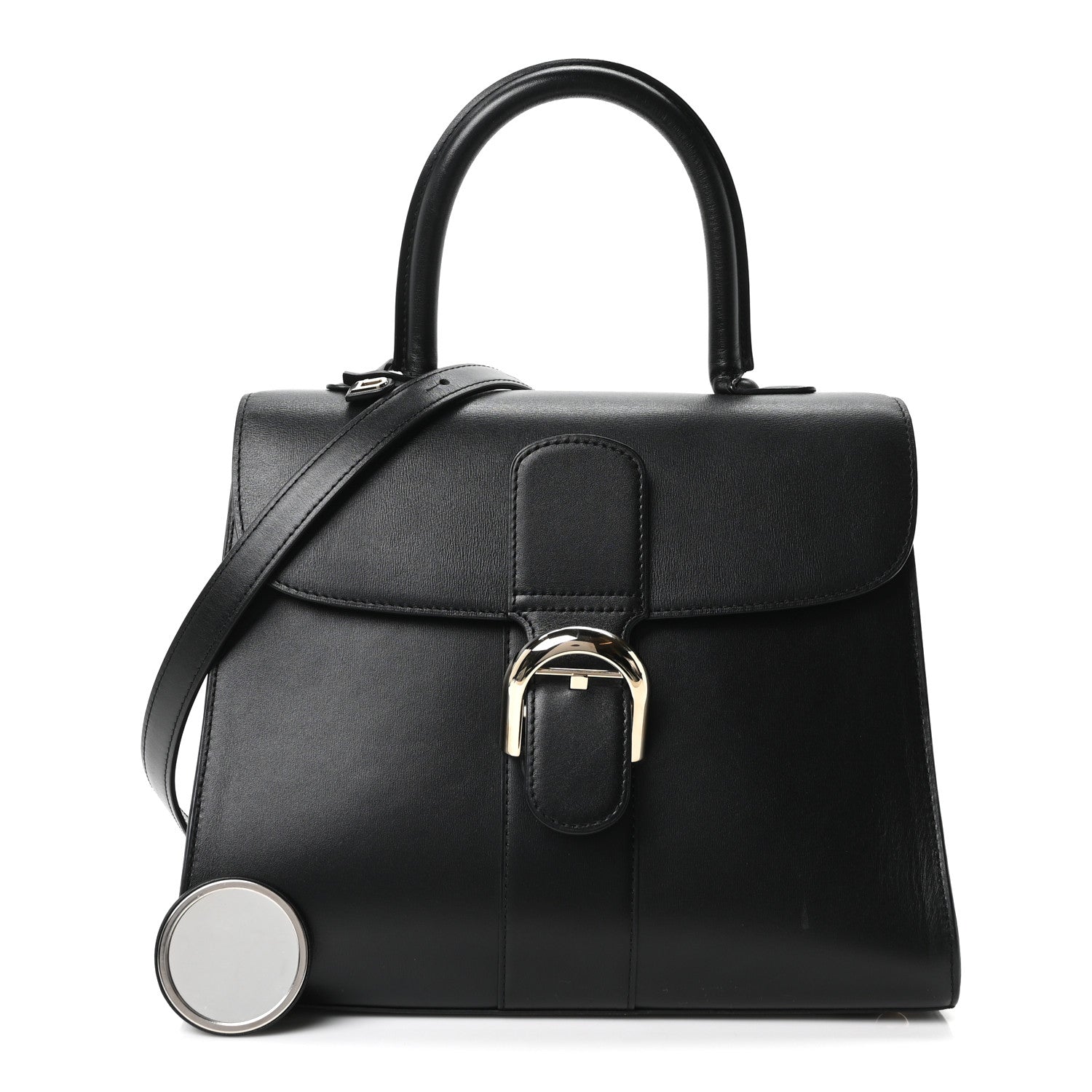 Delvaux Box Calfskin MM Brillant Satchel Black Black 3 of 11