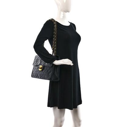 Chanel Lambskin Quilted XL Jumbo Single Flap Black 2 of 10