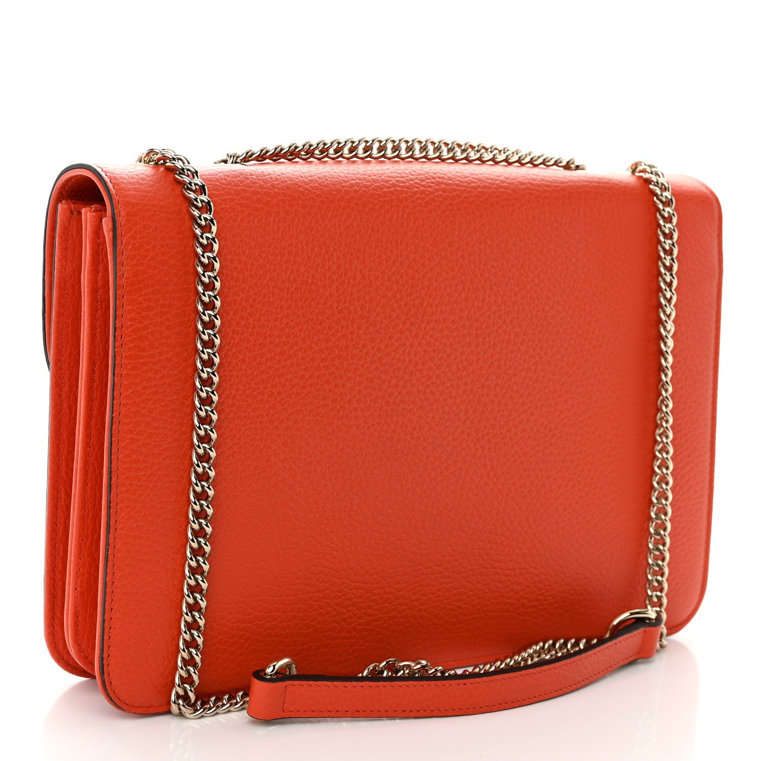 Gucci Dollar Calfskin Interlocking G Shoulder Bag Sun Orange 3 of 9