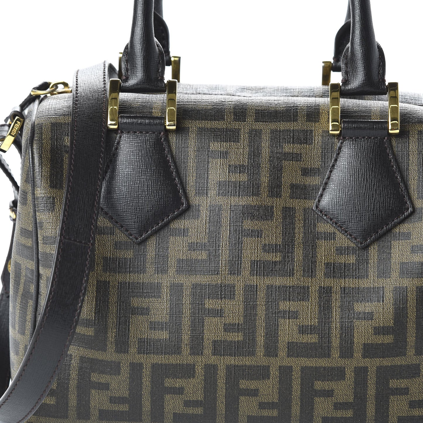 Zucca Spalmati Vitello Elite Medium Convertible Boston Satchel Tobacco Ebano