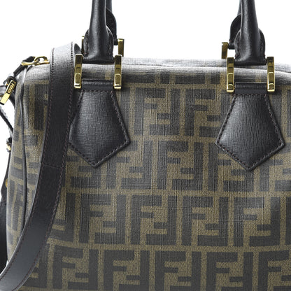 Fendi Zucca Spalmati Vitello Elite Medium Convertible Boston Satchel Tobacco Ebano 12 of 12