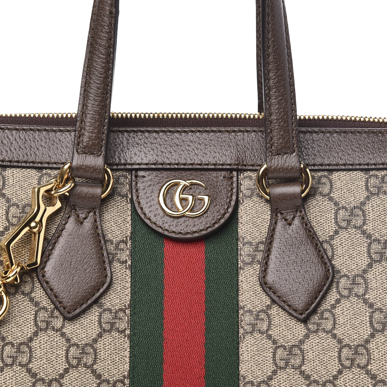 Gucci GG Supreme Monogram Web Medium Ophidia Tote Bag Brown 11 of 11