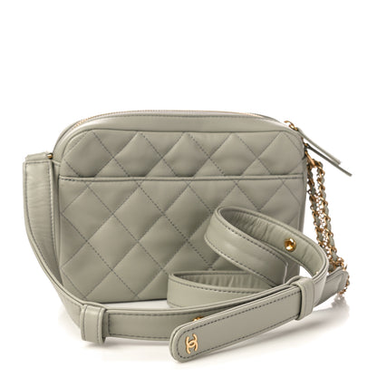 Chanel Calfskin Quilted Small Camera Case Grey 3 of 10