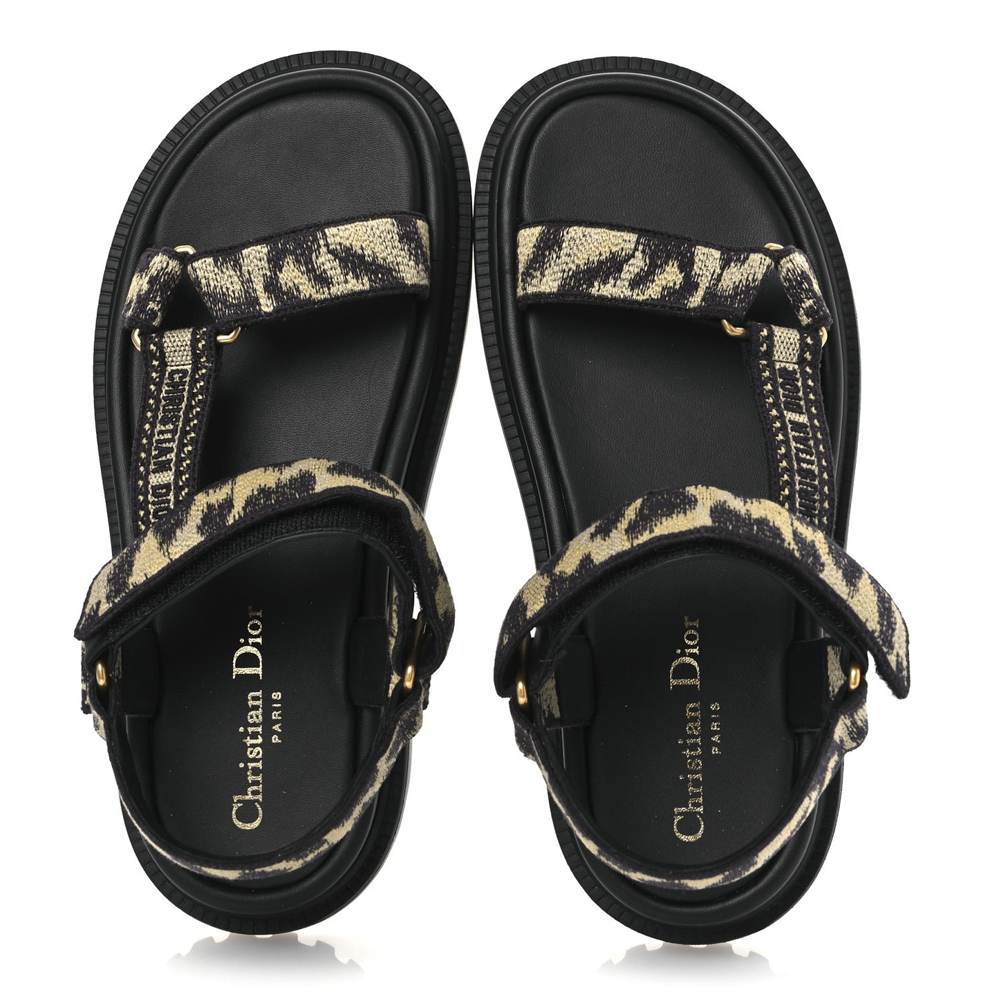 Canvas Embroidered Mizza Print 10mm D-Wave Sandals 37 Beige Multicolor