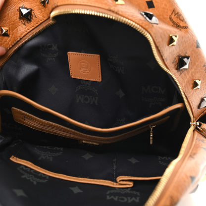 MCM Visetos Studded Medium Stark M Backpack Cognac 8 of 9