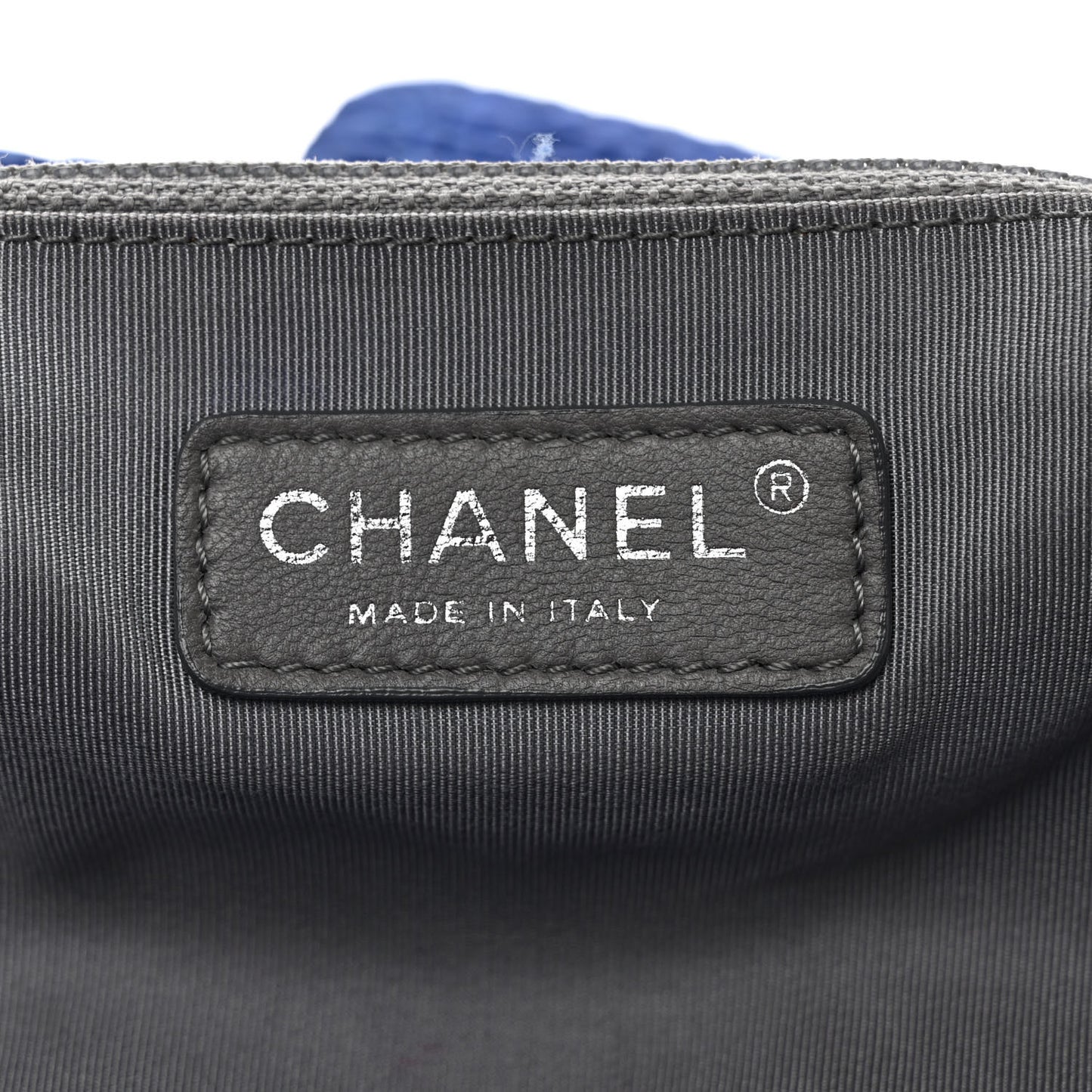 Nylon Patent Quilted CC Accordion Flap Bag Blue
