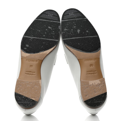 Hermes Calfskin Womens Royal Loafers 36 White 5 of 9