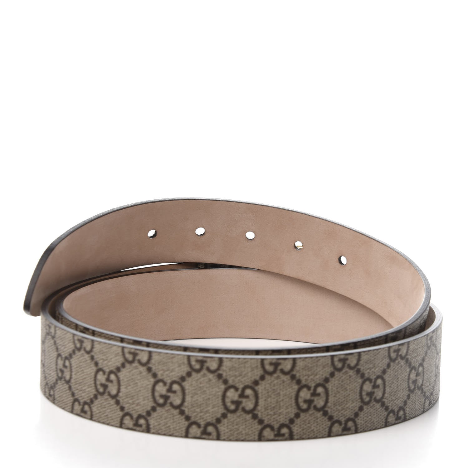 Gucci GG Supreme Monogram Selleria Calfskin Tiger 35mm Belt 110 44 Beige Ebony Multicolor Cocoa 4 of 7