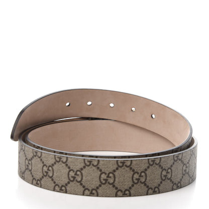 Gucci GG Supreme Monogram Selleria Calfskin Tiger 35mm Belt 110 44 Beige Ebony Multicolor Cocoa 4 of 7