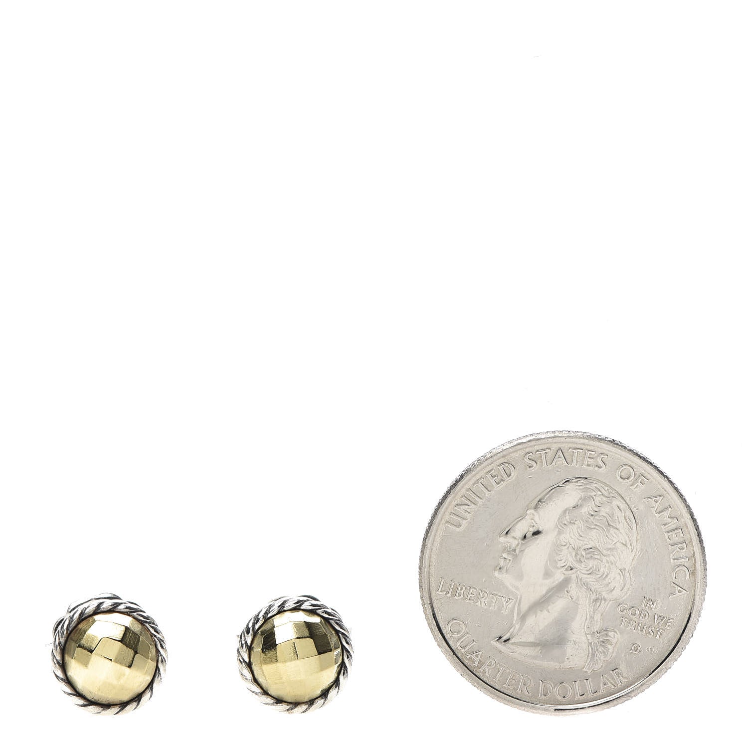 David Yurman Sterling Silver 18K Yellow Gold Chatelaine Earrings 2 of 4