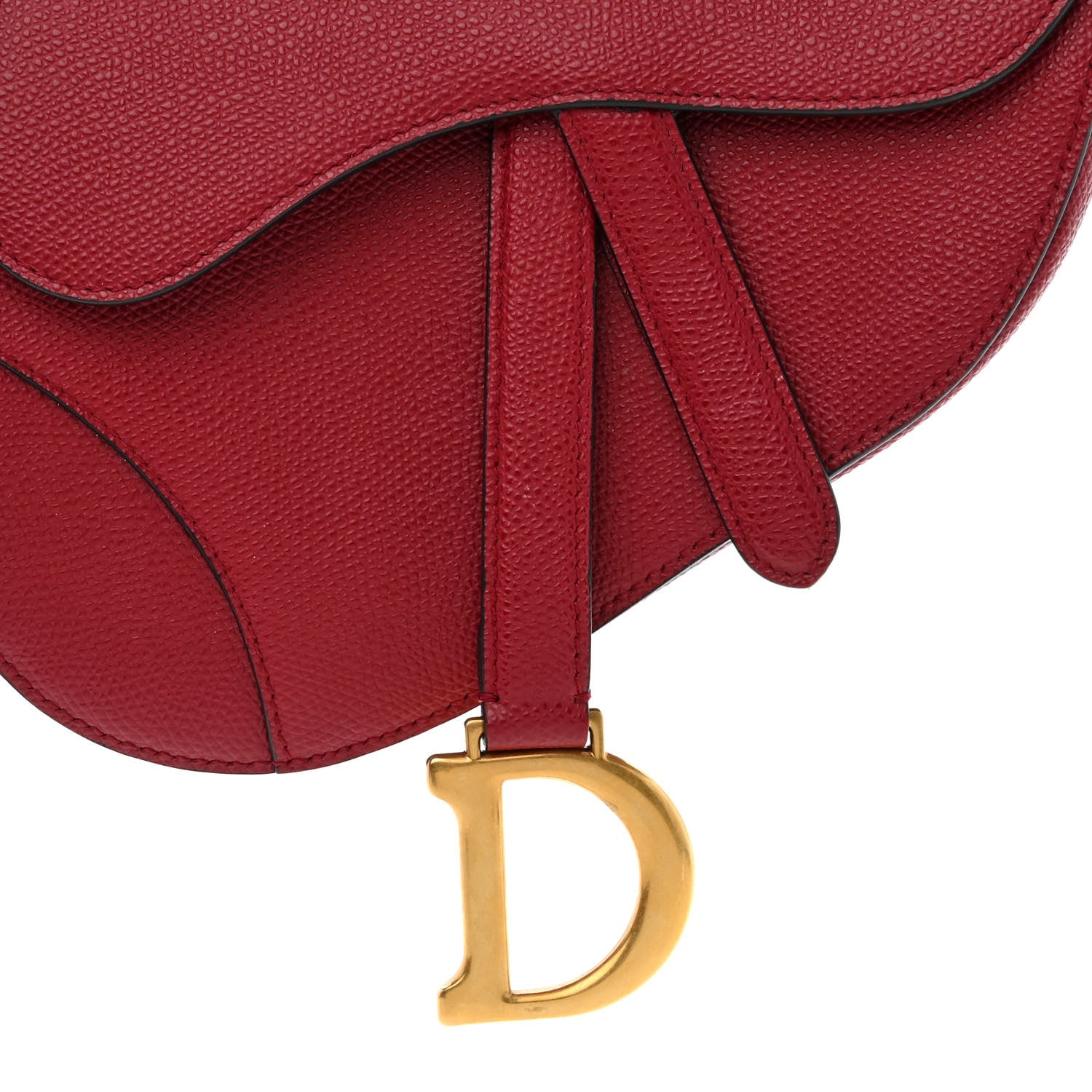 Christian Dior Grained Calfskin Mini Saddle Bag Red 8 of 11
