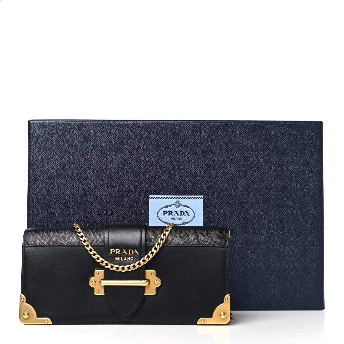 City Calfskin Saffiano Cahier Pochette Black