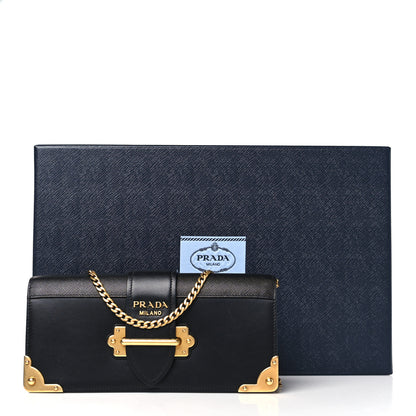 Prada City Calfskin Saffiano Cahier Pochette Black 10 of 10