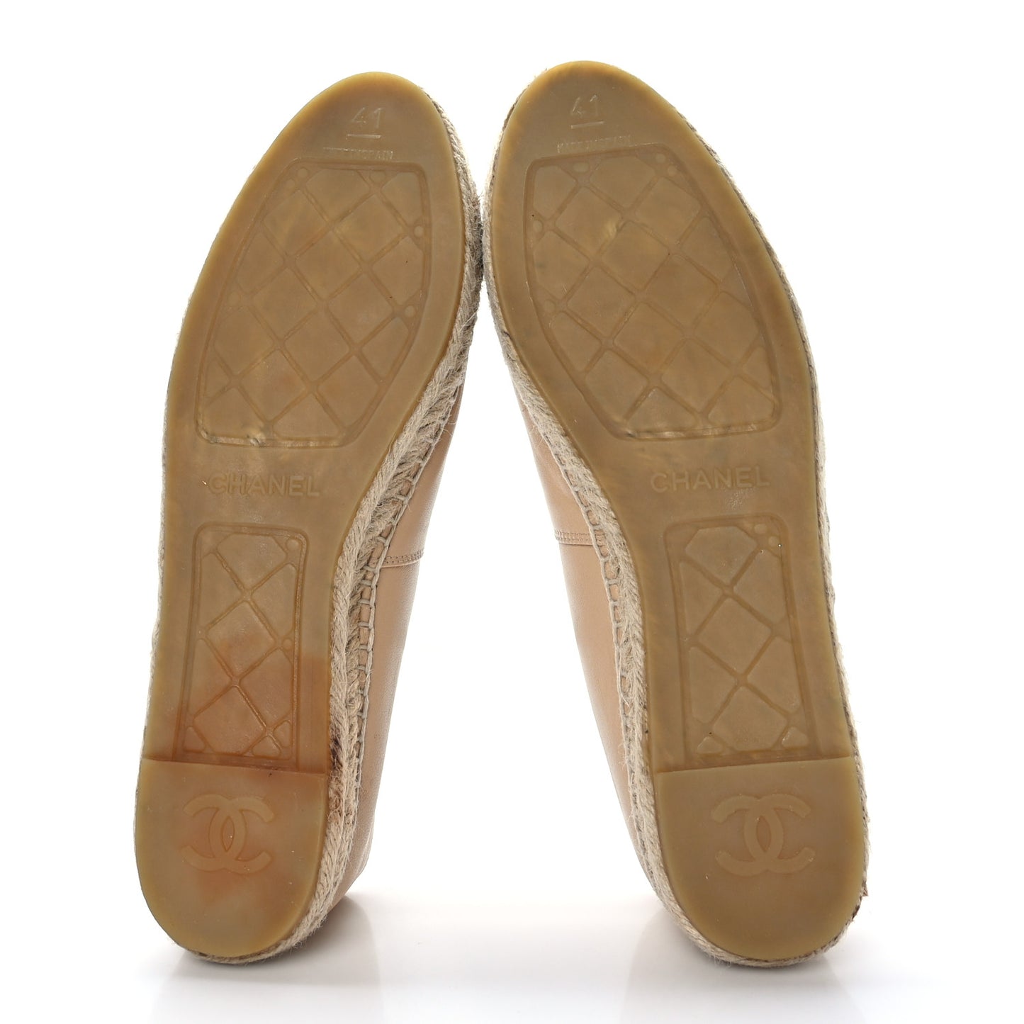 Lambskin CC Espadrilles 41 Beige Black
