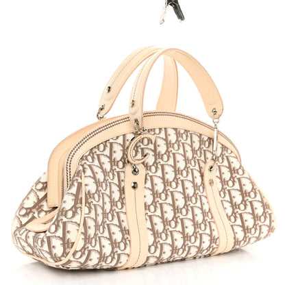 Christian Dior CHRISTIAN DIOR Monogram Vintage Flowers Frame Satchel Beige 3 of 11