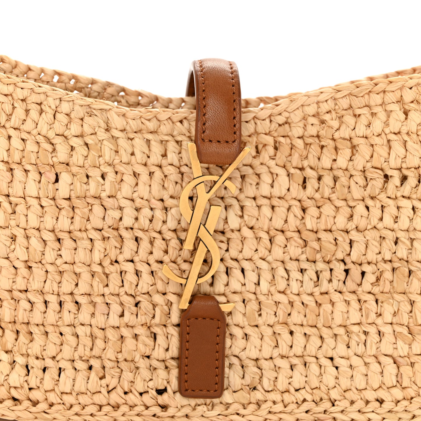 Raffia Calfskin Le 5 A 7 Mini Hobo Natural Brick