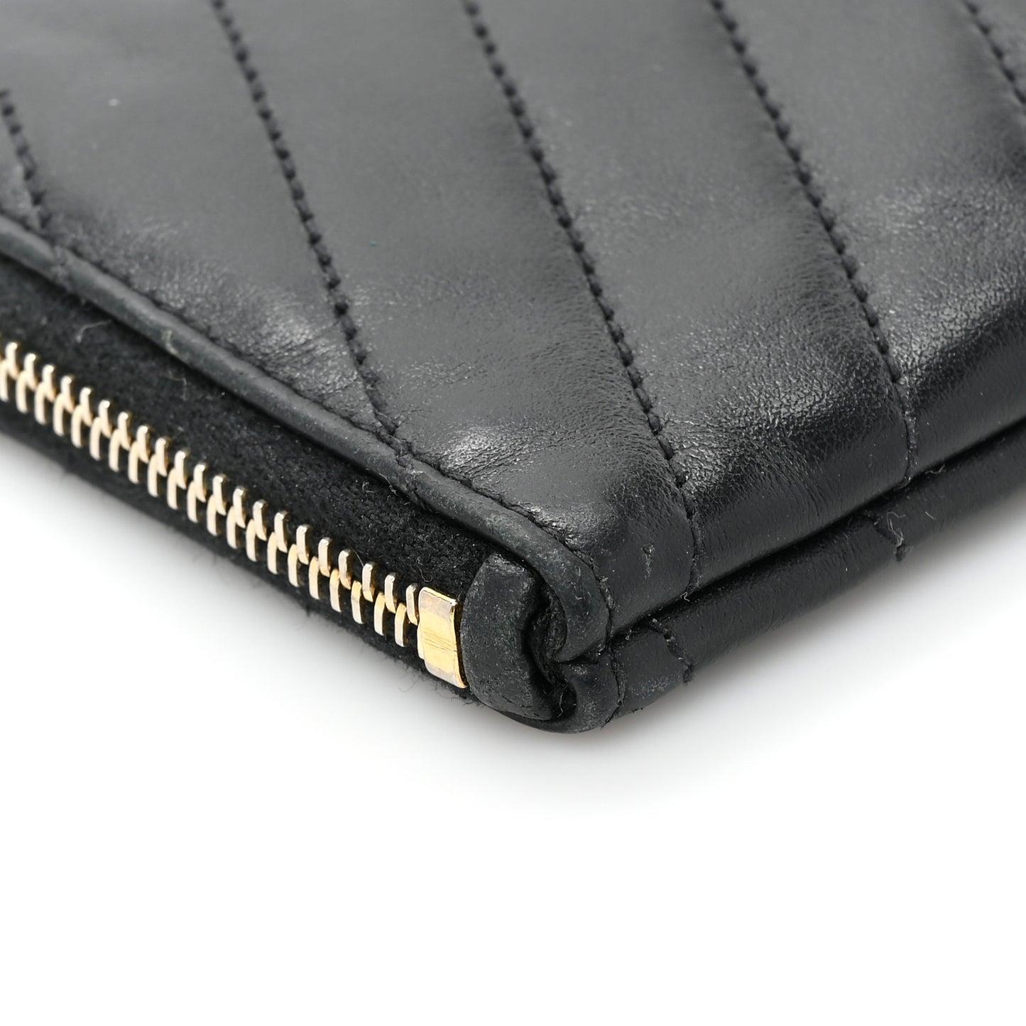 Calfskin Matelasse Monogram Key Pouch Black