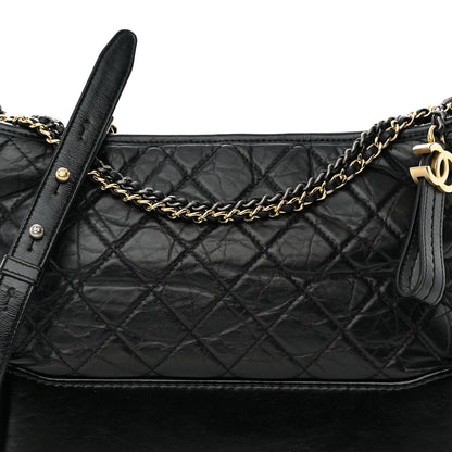 Chanel Aged Calfskin Quilted Medium Gabrielle Hobo Black 8 of 15