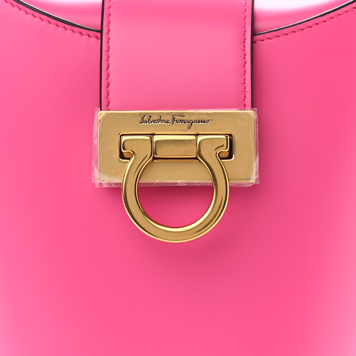 Calfskin Small Trifolio Bucket Shoulder Bag Hot Pink