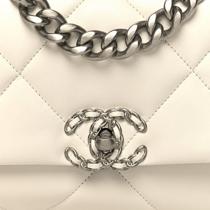 Chanel Lambskin Quilted Medium Chanel 19 Flap White 8 of 10