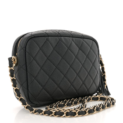 Chanel Iridescent Caviar Quilted Small Coco Tassel Camera Case Black 3 of 11