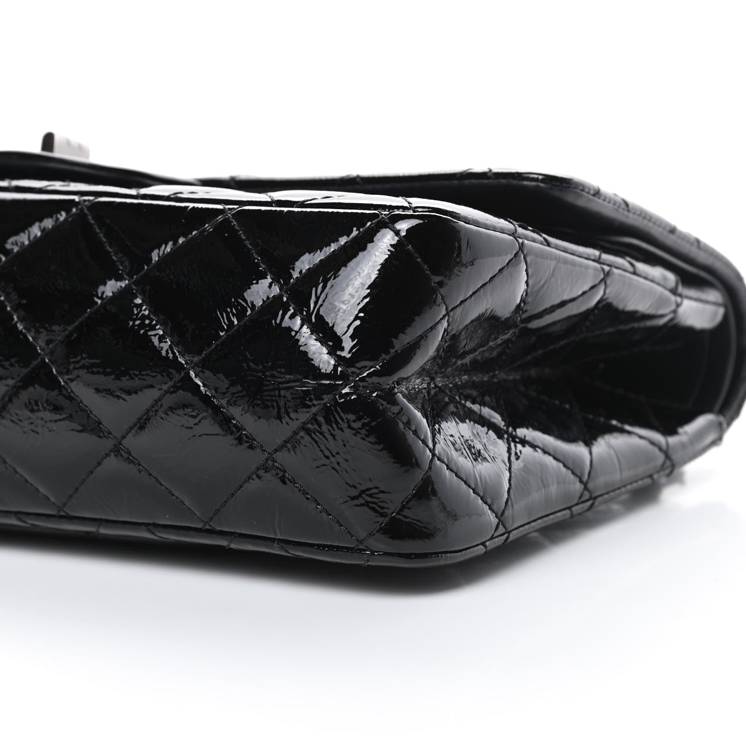 Chanel Distressed Patent Quilted 2.55 Reissue 227 Flap Black 10 of 18