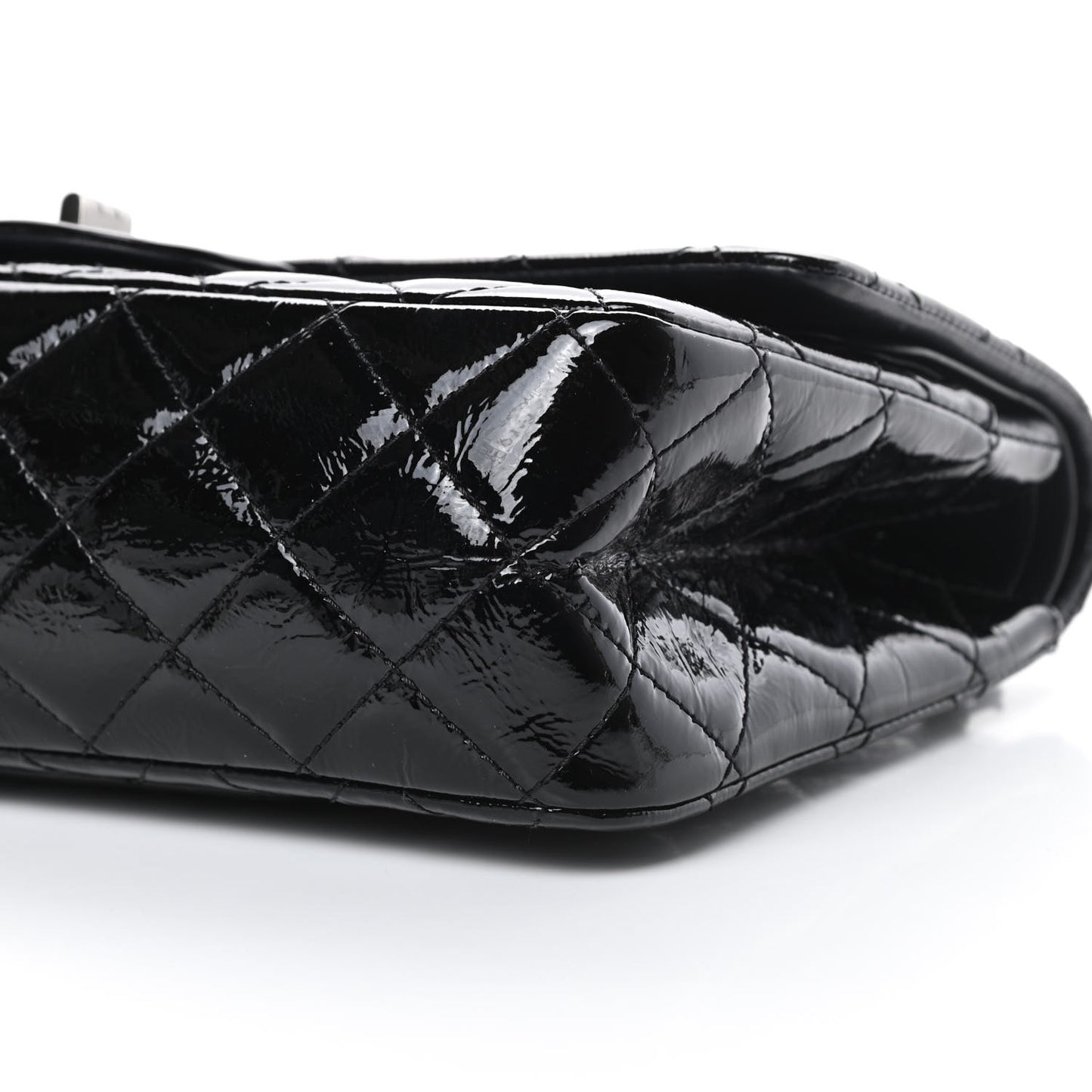 Distressed Patent Quilted 2.55 Reissue 227 Flap Black