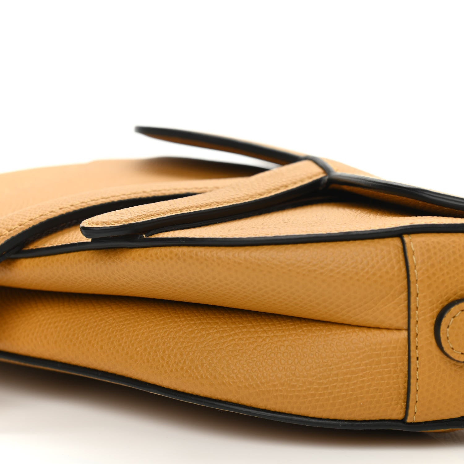 Christian Dior Grained Calfskin Mini Saddle Bag Dark Yellow 10 of 13