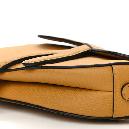Christian Dior Grained Calfskin Mini Saddle Bag Dark Yellow 10 of 13
