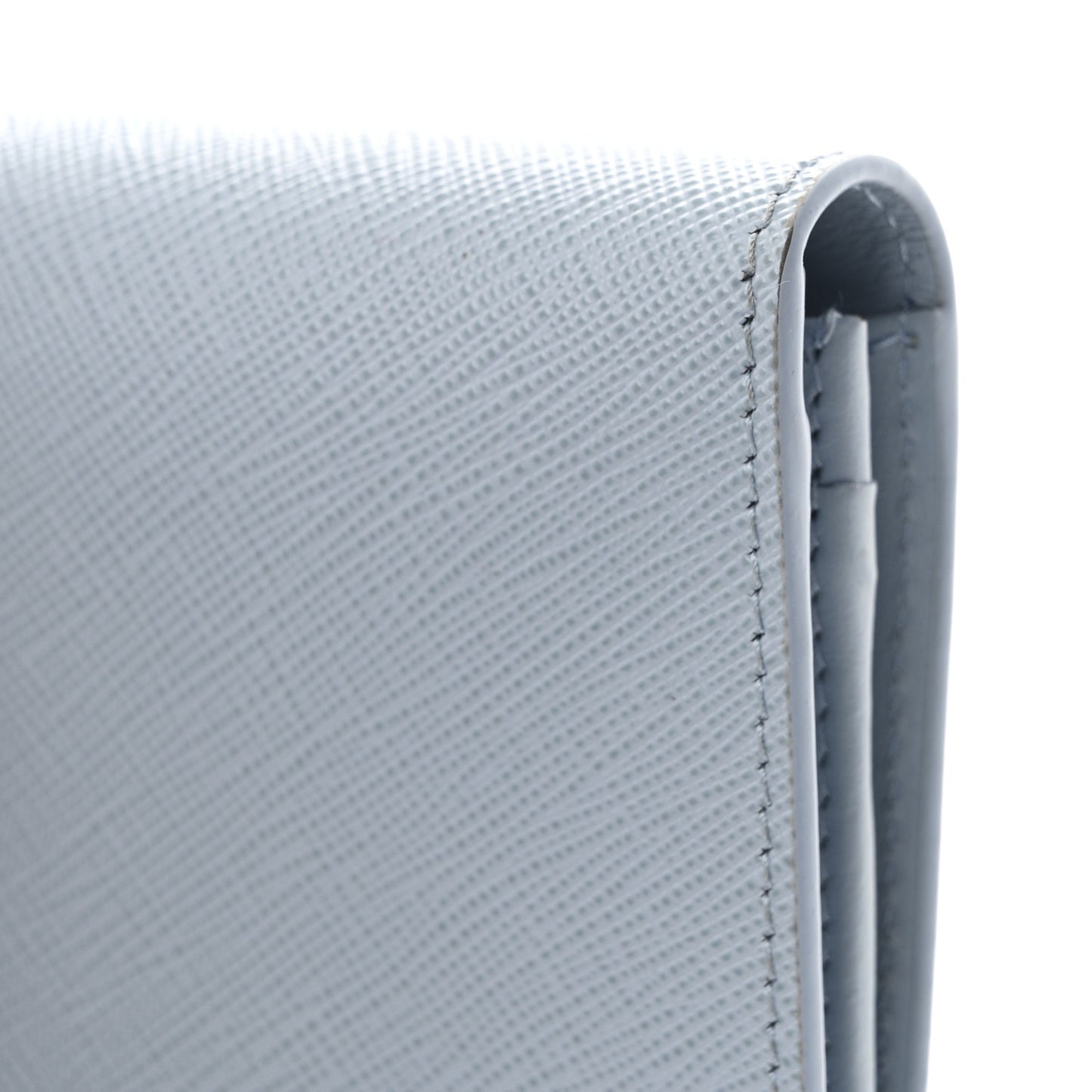 Saffiano Smooth Calfskin Large Tab Wallet Light Blue