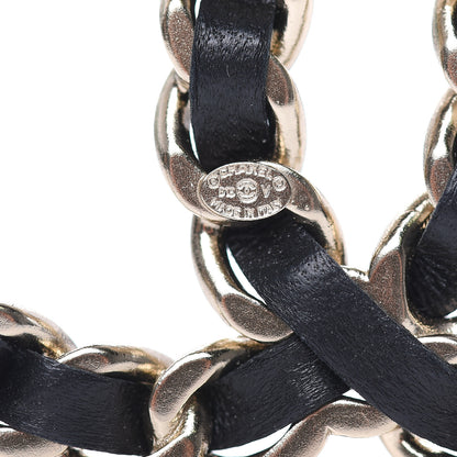 Chanel Lambskin Chain CC Brooch Black Gold 4 of 5