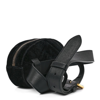 Gucci Velvet Matelasse Marquise Crystals GG Marmont Belt Bag 85 34 Black 2 of 13