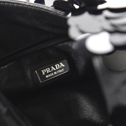 Prada Sequin Paillettes Soft Calf Bag Black 8 of 9
